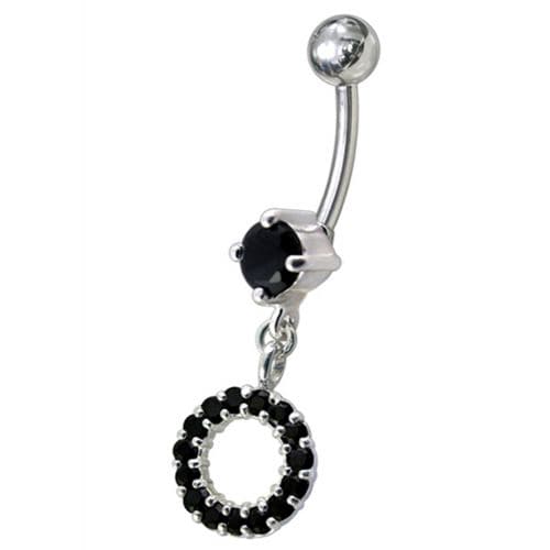 Fancy Multi Jeweled Dangling Navel Belly Ring Body Jewelry - Monster Piercing