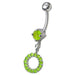 Fancy Multi Jeweled Dangling Navel Belly Ring Body Jewelry - Monster Piercing