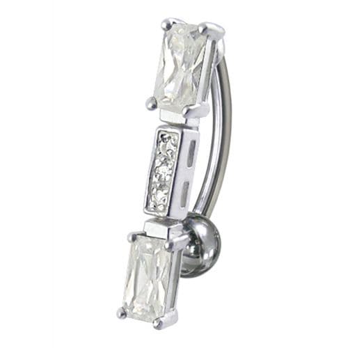 Fancy Jeweled Reverse Dangling Belly Ring - Monster Piercing