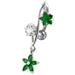 316L Surgical Steel Fancy Jeweled Dangling Reverse Curved Bar Belly Ring - Monster Piercing