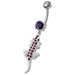 Fancy Jeweled Lizard Dangling Navel Belly Ring - Monster Piercing