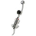 Fancy Jeweled Lizard Dangling Navel Belly Ring - Monster Piercing