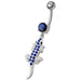 Fancy Jeweled Lizard Dangling Navel Belly Ring - Monster Piercing