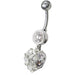 Fancy  Heart Dangling Belly Ring - Monster Piercing