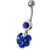 Fancy  Heart Dangling Belly Ring - Monster Piercing