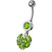 Fancy  Heart Dangling Belly Ring - Monster Piercing