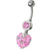 Fancy  Heart Dangling Belly Ring - Monster Piercing