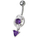 Silver Fancy Dangling Belly Navel Ring - Monster Piercing