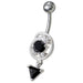 Silver Fancy Dangling Belly Navel Ring - Monster Piercing