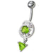 Silver Fancy Dangling Belly Navel Ring - Monster Piercing