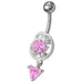 Silver Fancy Dangling Belly Navel Ring - Monster Piercing