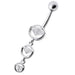 Fancy  Studded Dangling Navel Belly Ring - Monster Piercing