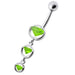 Fancy  Studded Dangling Navel Belly Ring - Monster Piercing