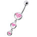 Fancy  Studded Dangling Navel Belly Ring - Monster Piercing