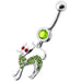 Fancy Jeweled Cat Dangling Navel Bar - Monster Piercing