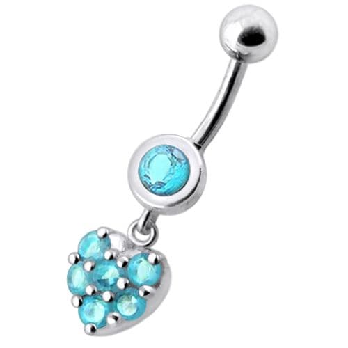 Fancy  Heart Dangling Navel Ring Body jewelry - Monster Piercing