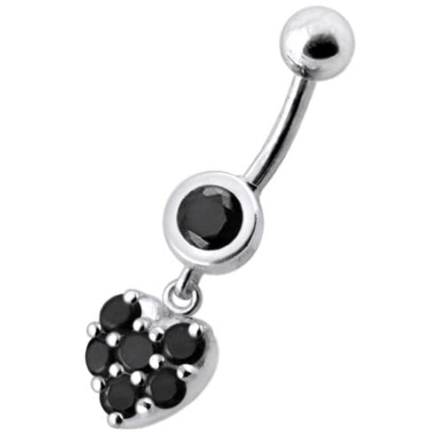 Fancy  Heart Dangling Navel Ring Body jewelry - Monster Piercing