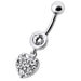 Fancy  Heart Dangling Navel Ring Body jewelry - Monster Piercing