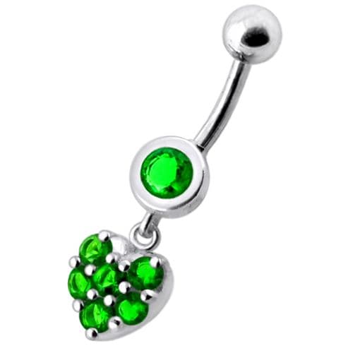 Fancy  Heart Dangling Navel Ring Body jewelry - Monster Piercing