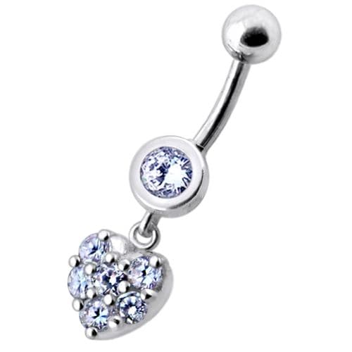 Fancy  Heart Dangling Navel Ring Body jewelry - Monster Piercing