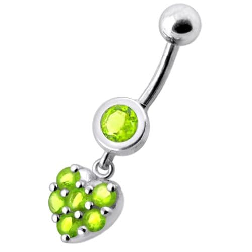 Fancy  Heart Dangling Navel Ring Body jewelry - Monster Piercing