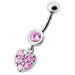 Fancy  Heart Dangling Navel Ring Body jewelry - Monster Piercing