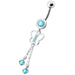 Fancy Dangling SS Banana Bar Navel Belly Button Ring - Monster Piercing