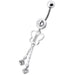 Fancy Dangling SS Banana Bar Navel Belly Button Ring - Monster Piercing