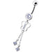 Fancy Dangling SS Banana Bar Navel Belly Button Ring - Monster Piercing