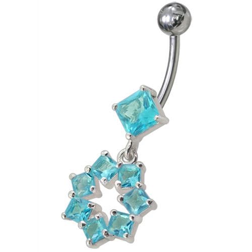 Fancy Dangling SS Banana Navel Belly Ring Body Jewelry - Monster Piercing