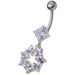 Fancy Dangling SS Banana Navel Belly Ring Body Jewelry - Monster Piercing