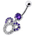 Fancy  Silver Dangling Belly Navel Ring - Monster Piercing