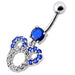 Fancy  Silver Dangling Belly Navel Ring - Monster Piercing