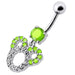 Fancy  Silver Dangling Belly Navel Ring - Monster Piercing