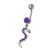 Fancy Jeweled Snake Dangling Belly Ring - Monster Piercing