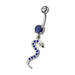 Fancy Jeweled Snake Dangling Belly Ring - Monster Piercing