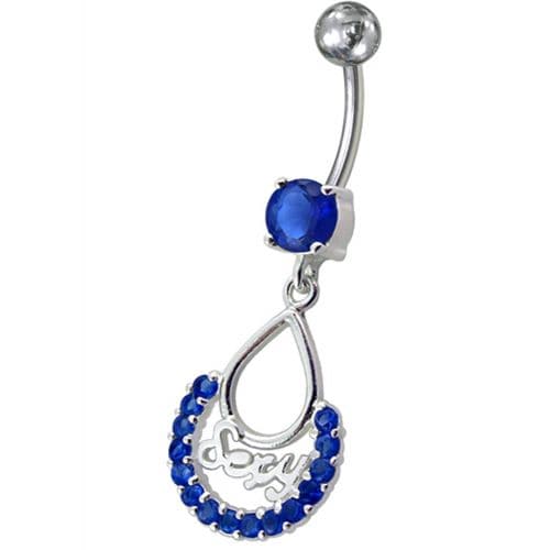 Fancy Silver SEXY Dangling Belly Navel Body Jewelry Ring - Monster Piercing