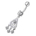 Fancy Jeweled Chandelier Dangling Belly Ring - Monster Piercing