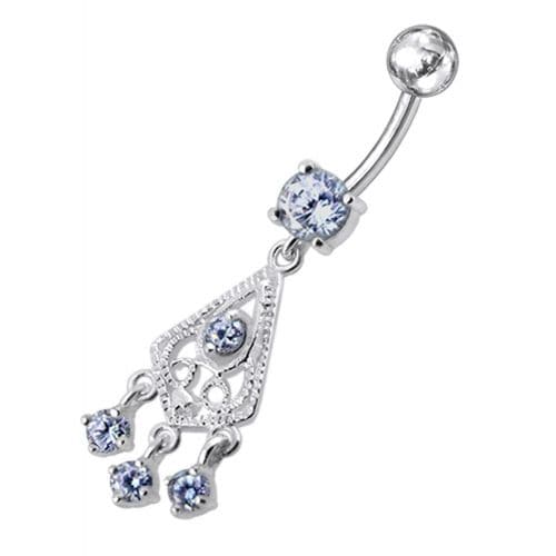 Fancy Jeweled Chandelier Dangling Belly Ring - Monster Piercing