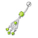 Fancy Jeweled Chandelier Dangling Belly Ring - Monster Piercing