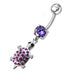 Fancy Jeweled Turtle Dangling Belly Ring - Monster Piercing