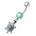 Fancy Jeweled Turtle Dangling Belly Ring - Monster Piercing