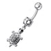 Fancy Jeweled Turtle Dangling Belly Ring - Monster Piercing