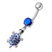 Fancy Jeweled Turtle Dangling Belly Ring - Monster Piercing