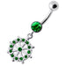 Fancy CZ Jeweled Life Of Circle Dangling Banana Navel Belly Ring - Monster Piercing