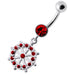 Fancy CZ Jeweled Life Of Circle Dangling Banana Navel Belly Ring - Monster Piercing