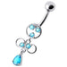 Fancy CZ Jeweled infinity logo Dangling Belly Navel Ring - Monster Piercing