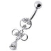 Fancy CZ Jeweled infinity logo Dangling Belly Navel Ring - Monster Piercing