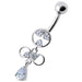 Fancy CZ Jeweled infinity logo Dangling Belly Navel Ring - Monster Piercing