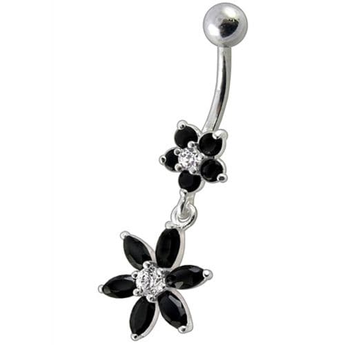 Fancy Flower Dangling Navel Ring - Monster Piercing